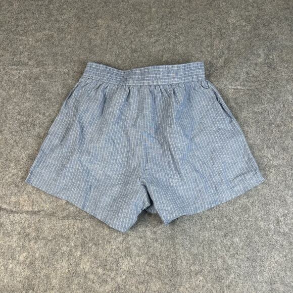 Hester & Orchard Linen Shorts Womens Small Blue Striped Lightweight - Picture 8 of 8